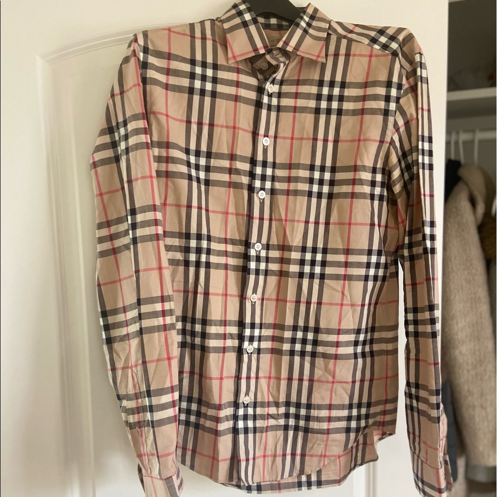 Burberry men long sleeve button down shirt